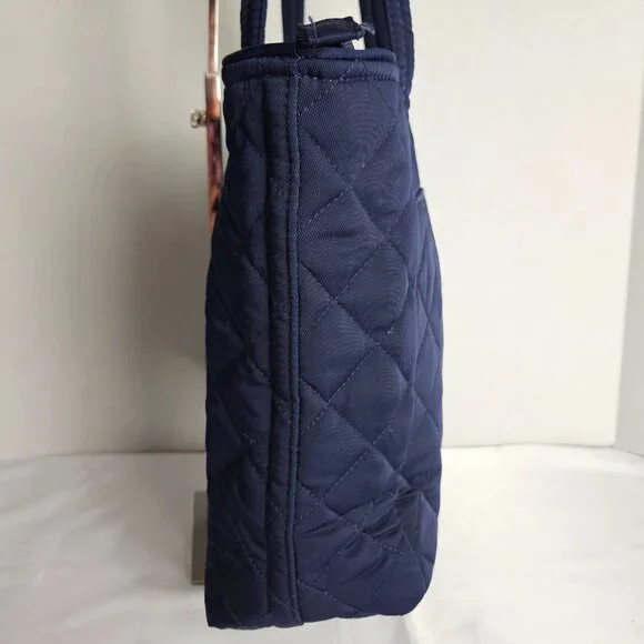 Vera Bradley Tote Bag Small w/ Zippers Performance Twill Classic Navy - Picture 4 of 14
